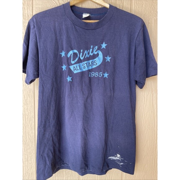 Soffee Vintage 1985 Single Stitch USA Blue T-Shirt Size Medium Dixie All Stars - Picture 1 of 9